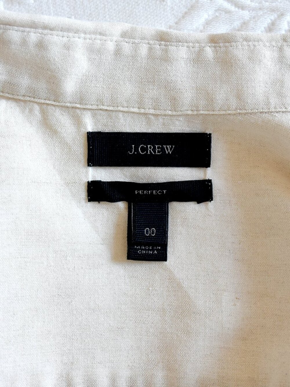 J.Crew Women's Linen Blend The Perfect Shirt Buttondown Beige - Size 00 - Picture 8 of 9